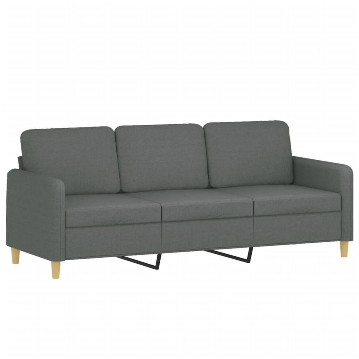 VIDAXL Ensemble de canapes 2 pcs coussins gris fonce tissu