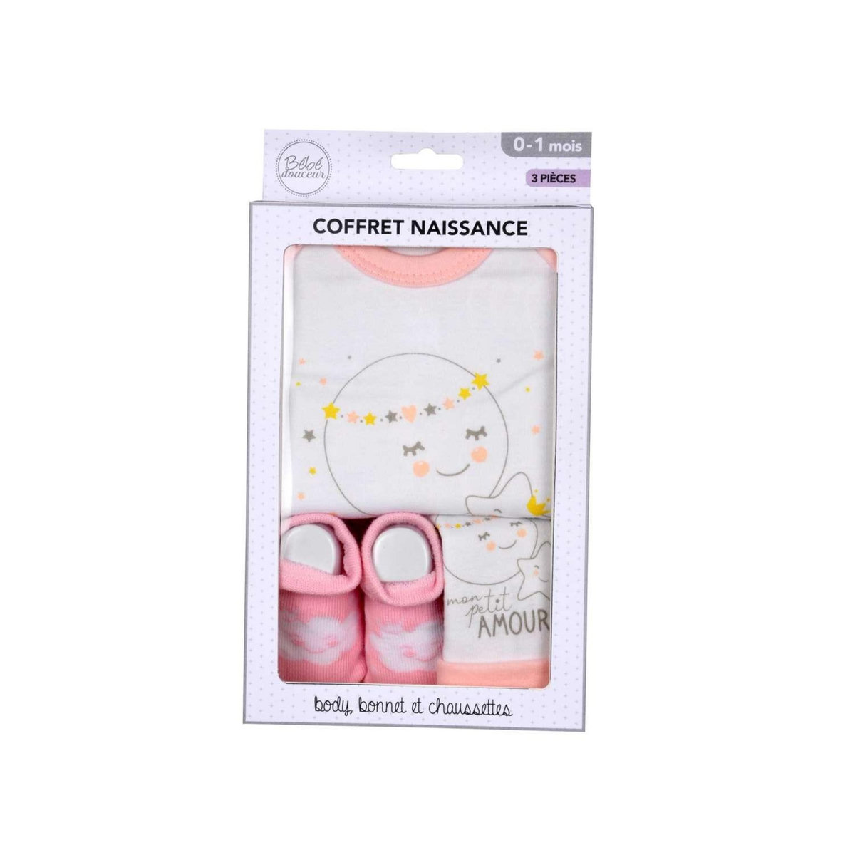 BEBE DOUCEUR Coffret de naissance avec body, bonnet et chaussettes
