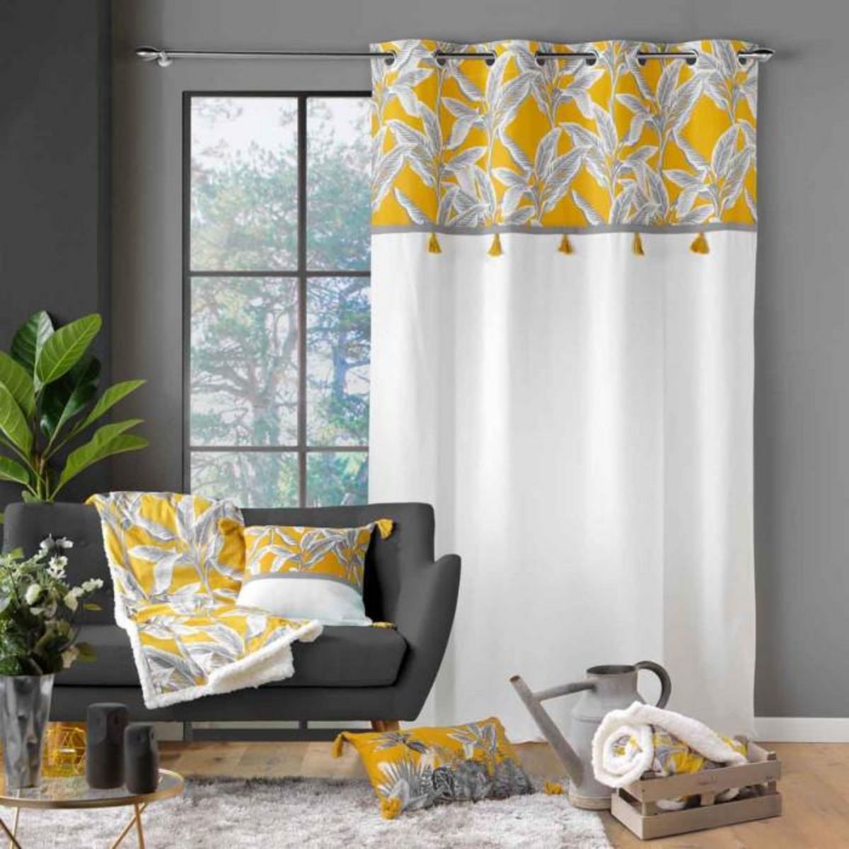 Paris Prix Rideau à Œillets  Isibelle  140x240cm Jaune