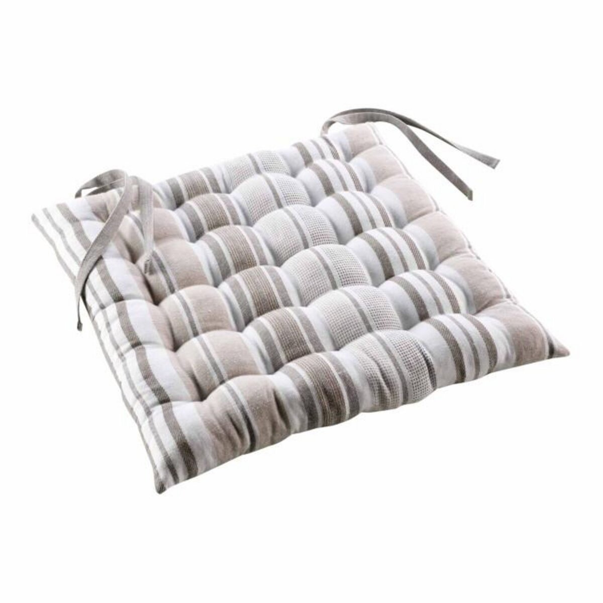 Paris Prix Galette de Chaise Matelassée  Melina  40x40cm Gris