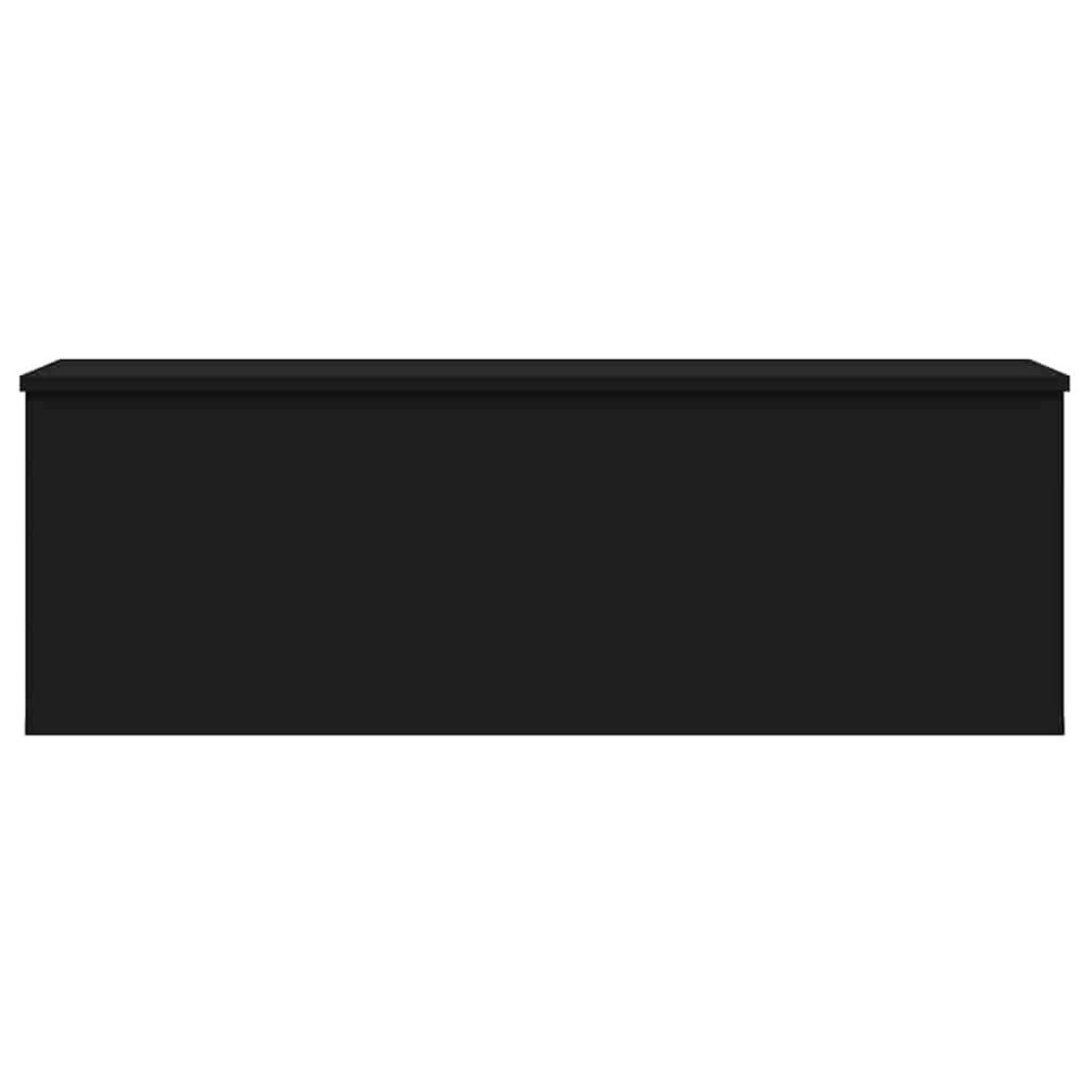 VIDAXL Boîte de rangement noir 102x35x35 cm bois d'ingenierie