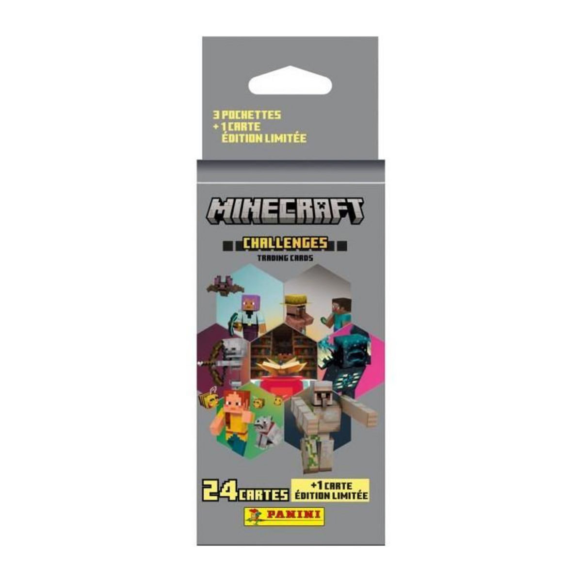 Panini Stickers - PANINI - Minecraft TC 4 - Blister 3 pochettes - 1 carte édition limitée - 24 stickers