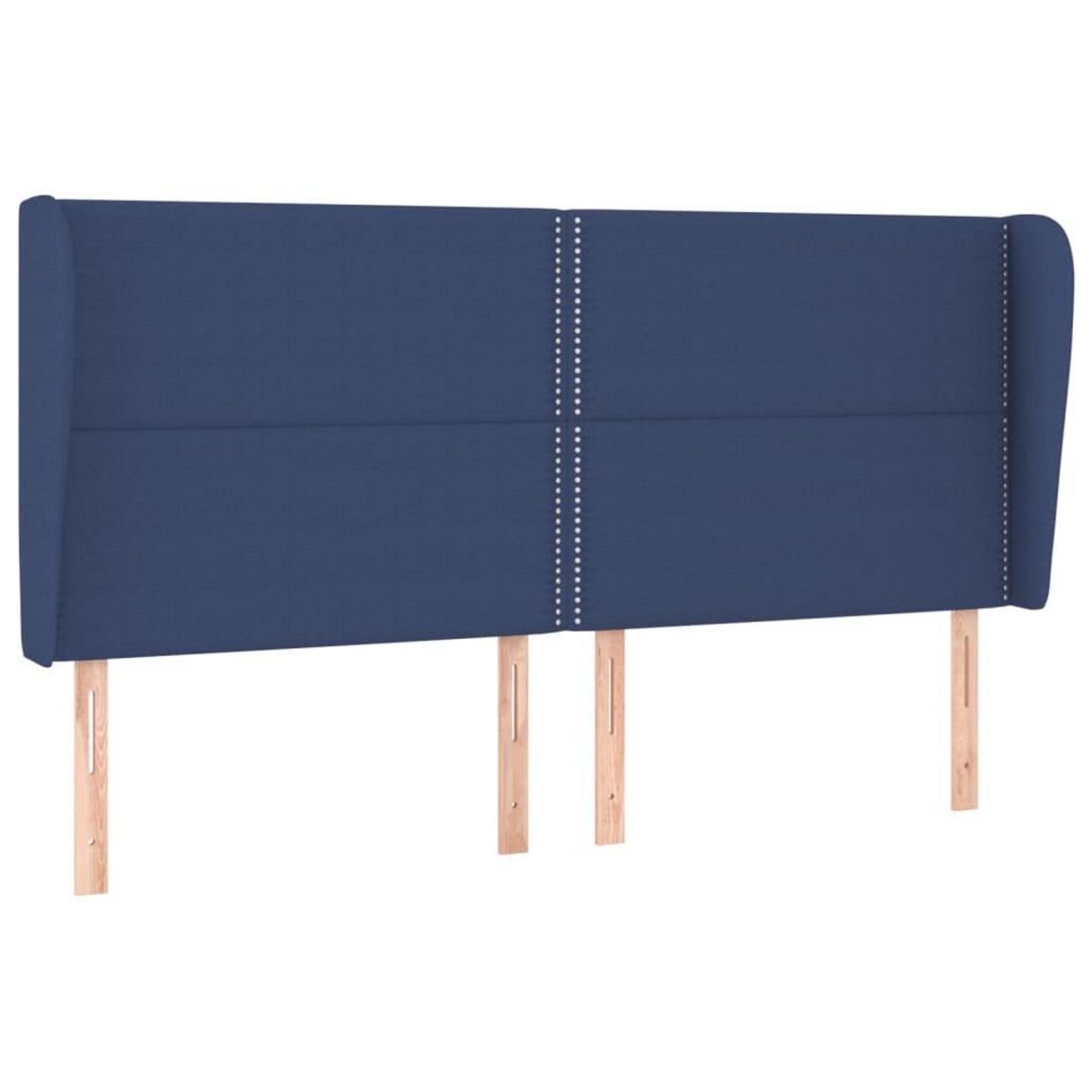 VIDAXL Tete de lit avec oreilles Bleu 203x23x118/128 cm Tissu