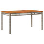 Voir la diapositive 2 : VIDAXL Table de jardin gris 140x80x75 cm resine tressee et bois acacia
