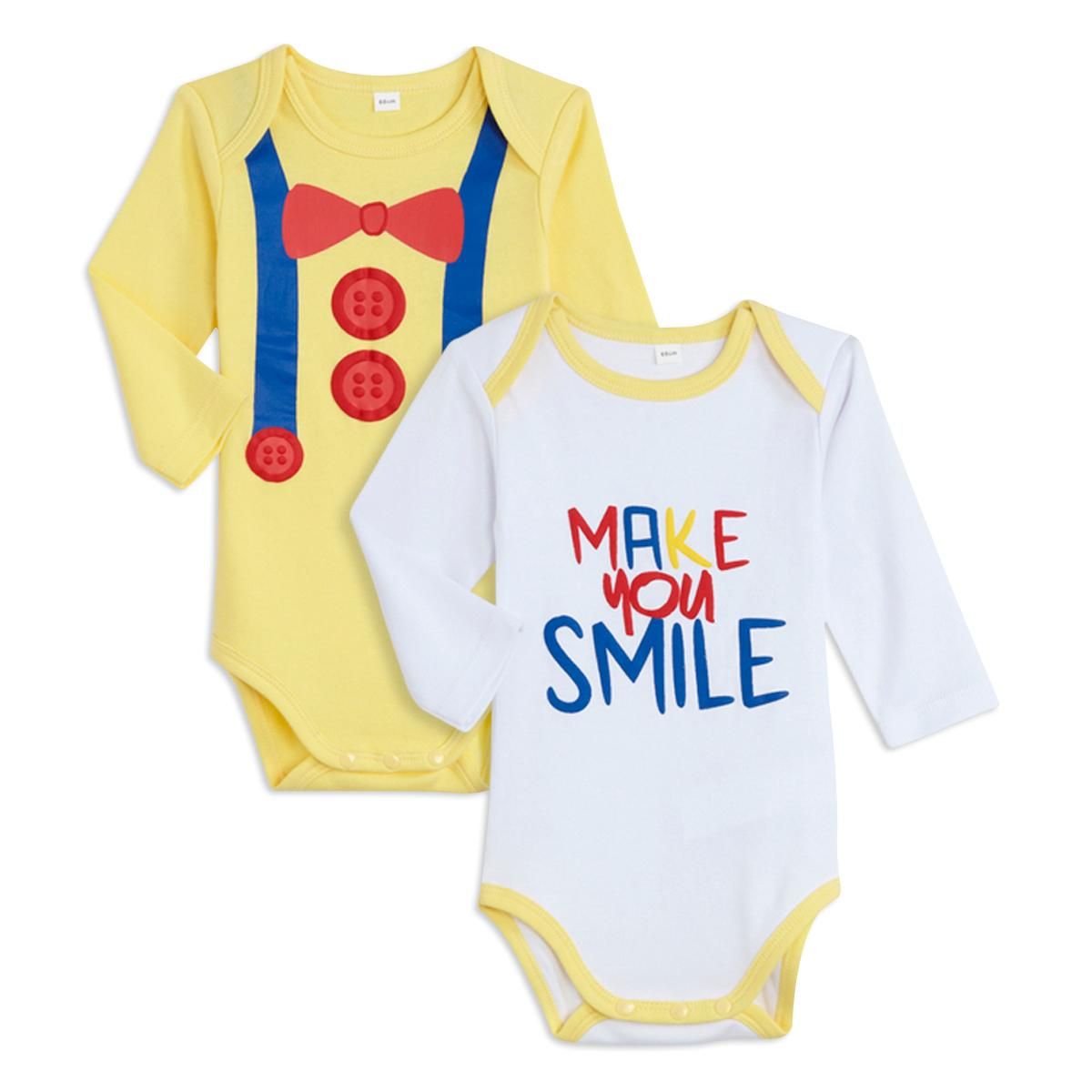 IN EXTENSO Lot de 2 bodies manches longues bébé