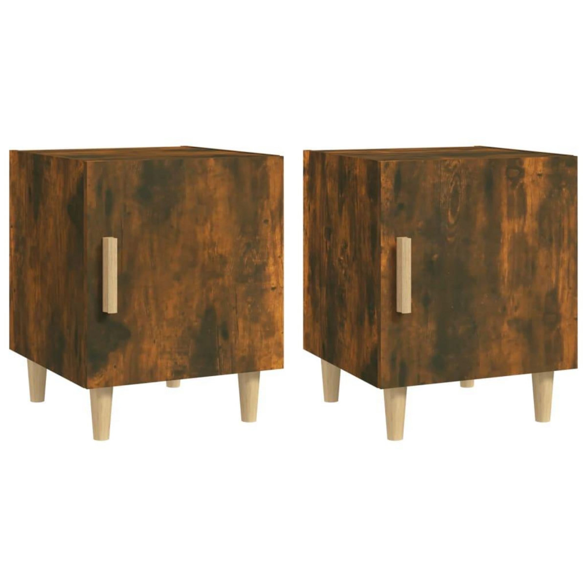 VIDAXL Tables de chevet 2 pcs Chene fume Bois d'ingenierie