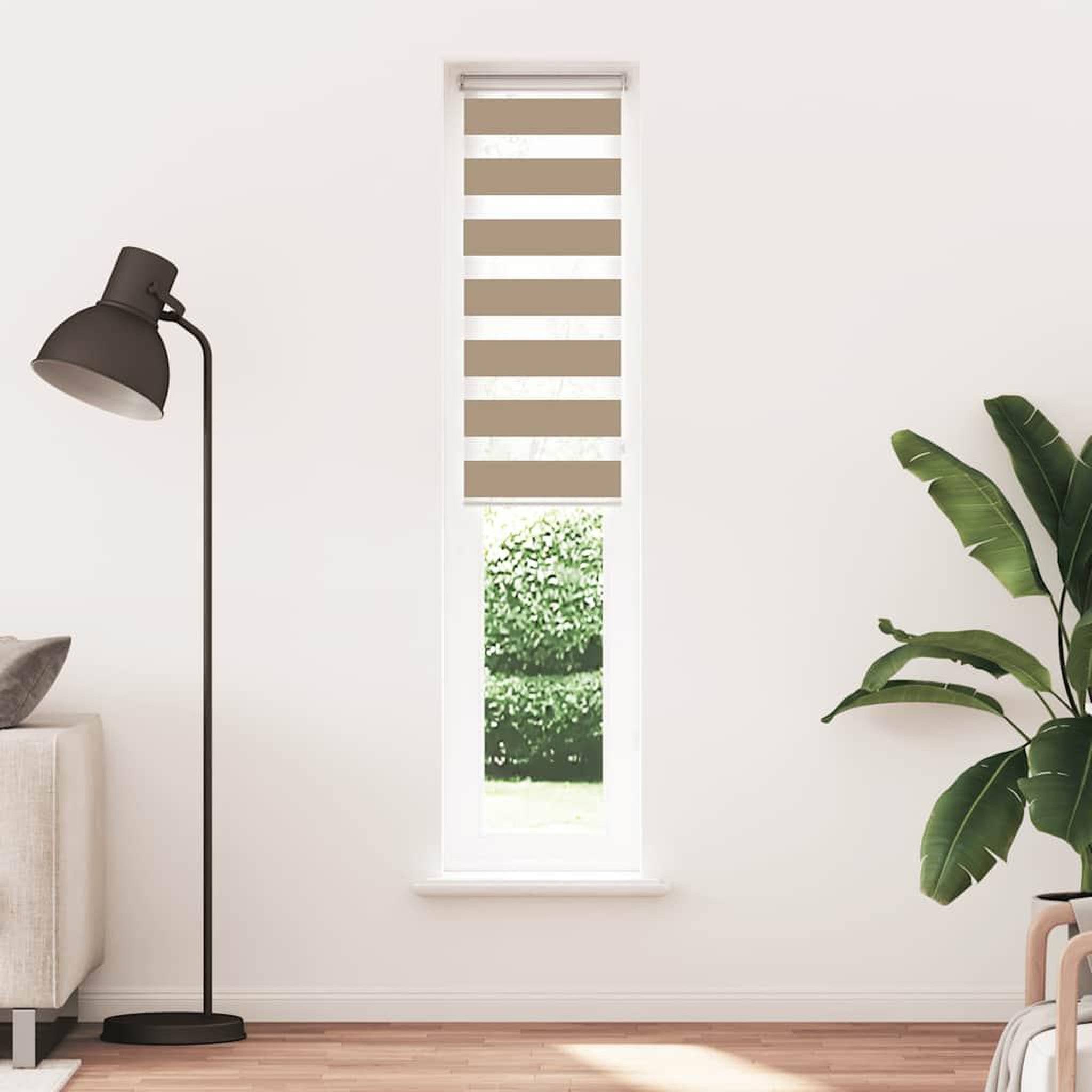 Voir la diapositive 2 : VIDAXL Store zebre marron sable largeur du tissu 45,9 cm polyester