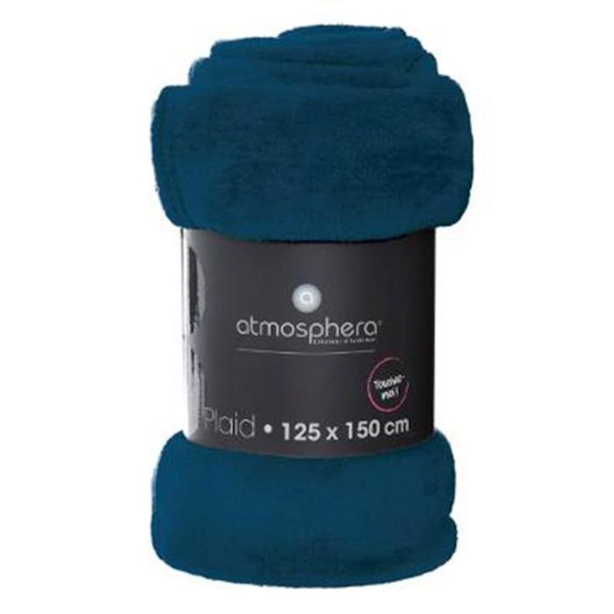 ATMOSPHERA Plaid Doux Uni  Flanel  125x150cm Bleu Égéen