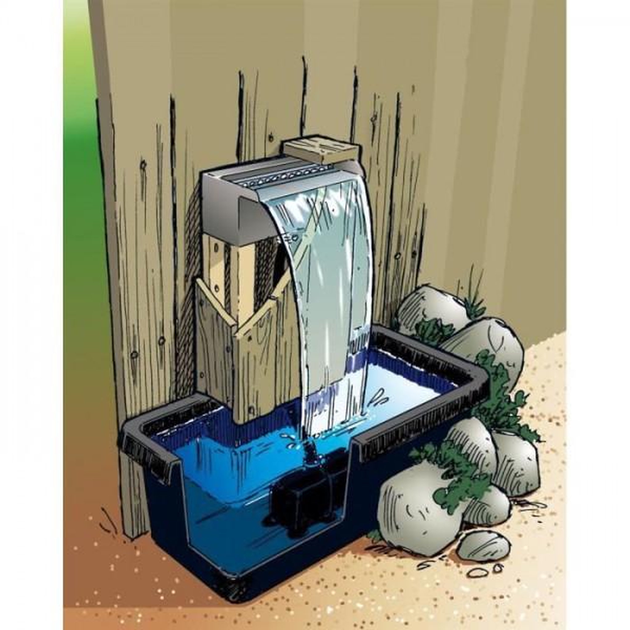 Voir la diapositive 4 : Ubbink Ubbink Ensemble de cascade Niagara 60 cm LED avec pompe 401379