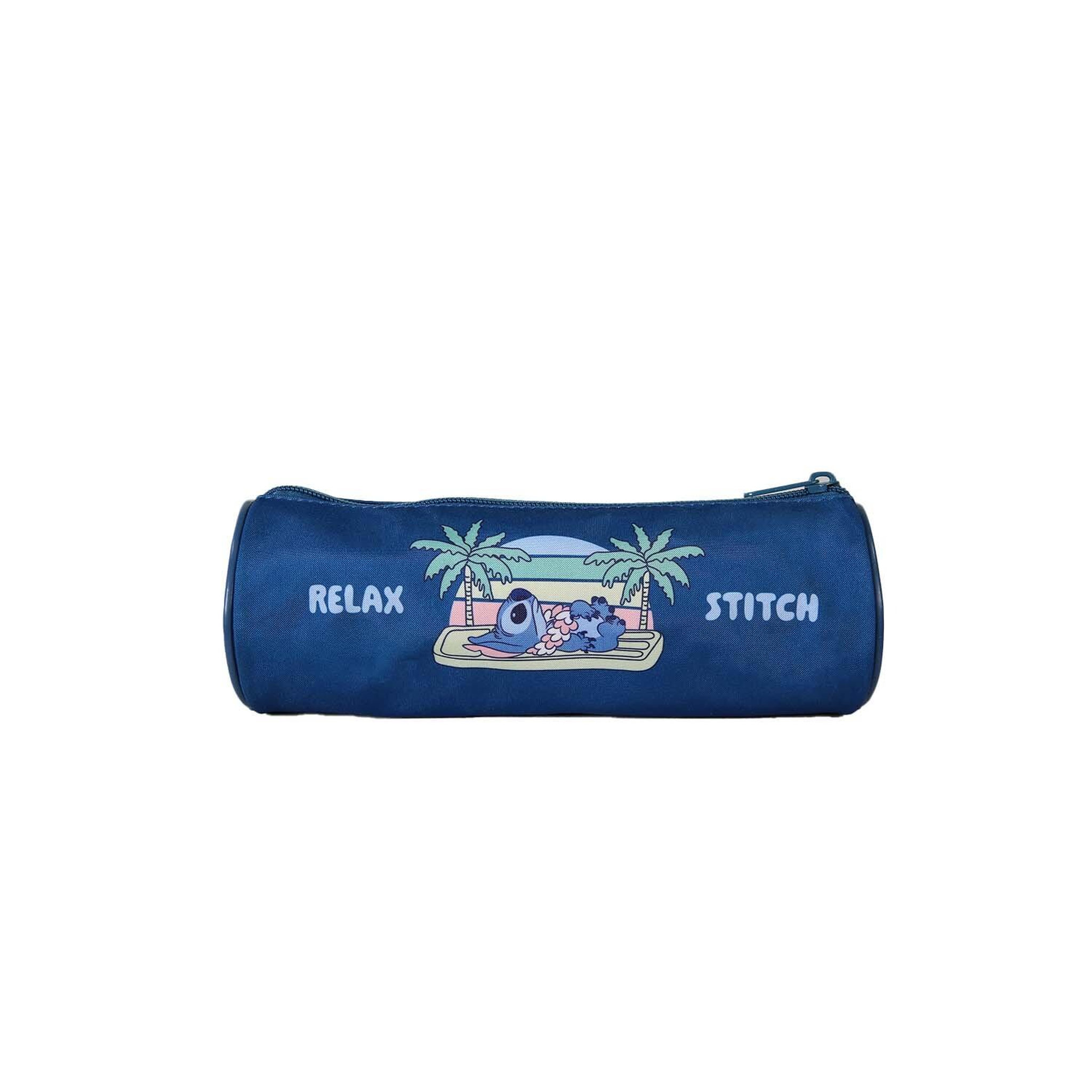 Voir la diapositive 4 : Bagtrotter Stitch - Trousse scolaire ronde - Bleu - 1 compartiment