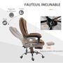 Voir la diapositive 5 : VINSETTO Fauteuil de bureau direction massant chauffant hauteur réglable dossier inclinable tissu marron