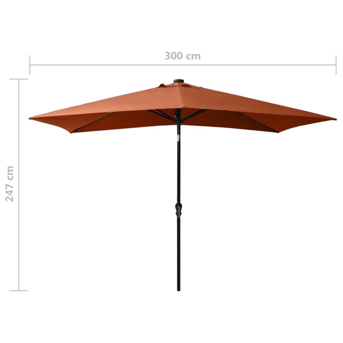 VIDAXL Parasol de jardin avec LED et mat en acier terre cuite 2x3 m