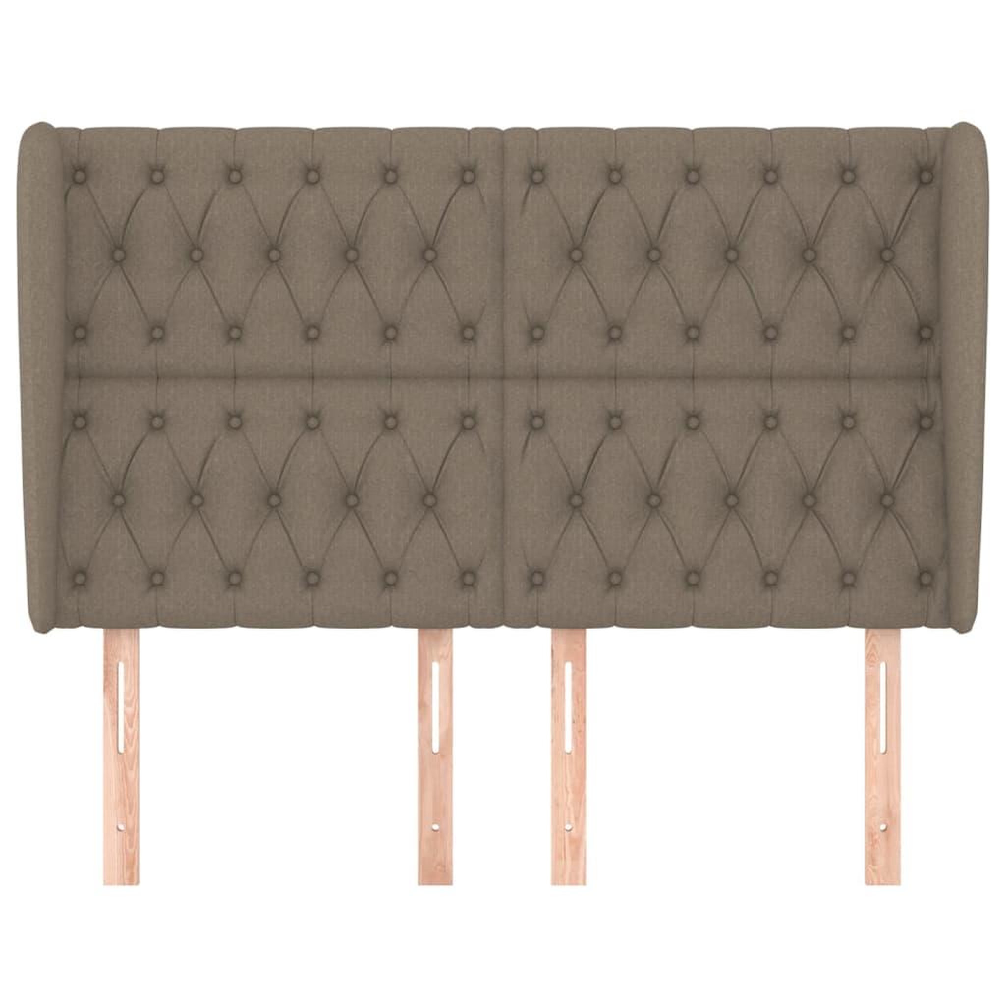 Voir la diapositive 3 : VIDAXL Tete de lit avec oreilles taupe 147x23x118/128 cm tissu