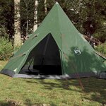 VIDAXL Tente de camping tipi 4 personnes vert impermeable