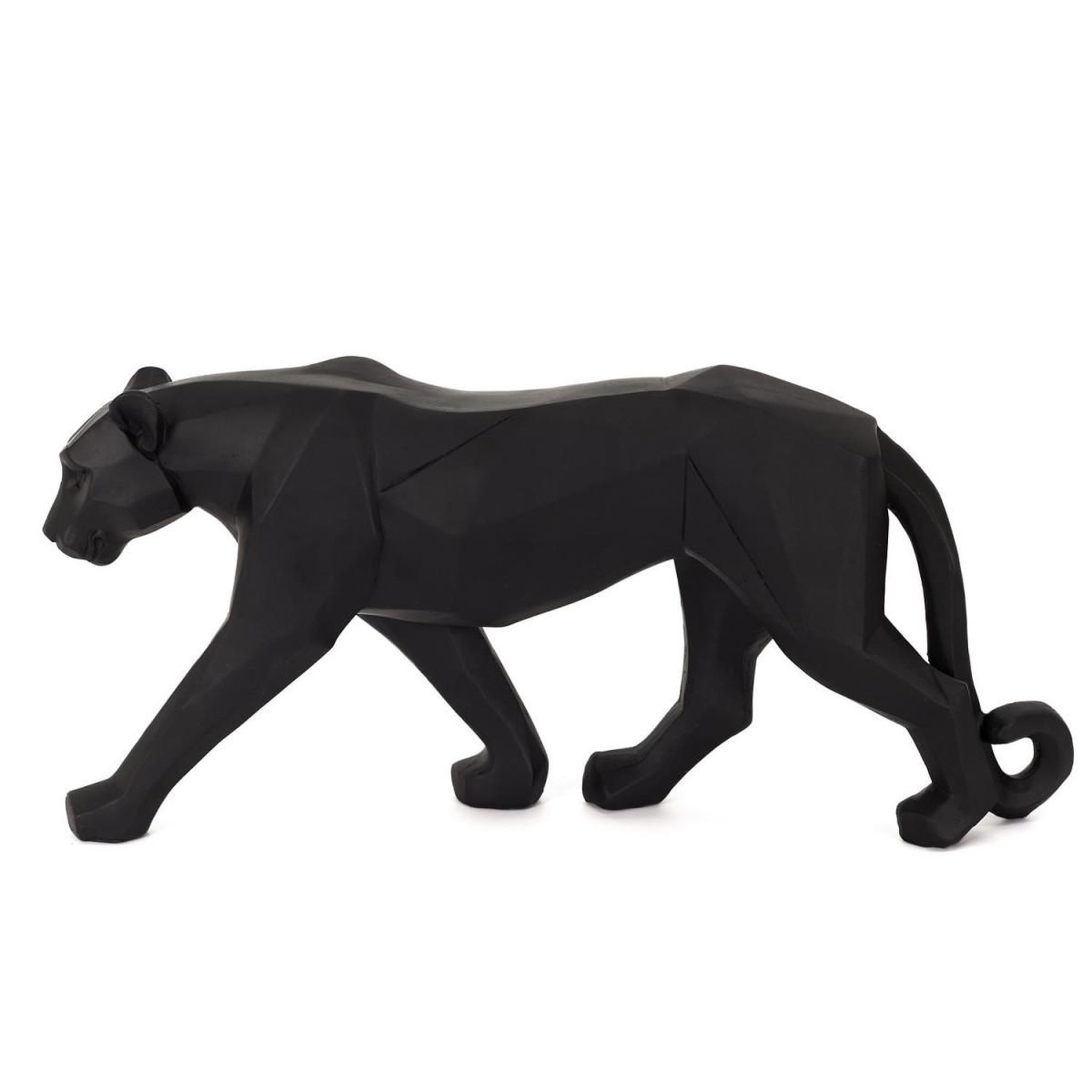 The Home Deco Factory Statuette déco  panthère origami  40cm noir