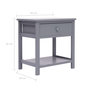 Voir la diapositive 6 : VIDAXL Table de chevet Gris 40x29x42 cm Bois de Paulownia
