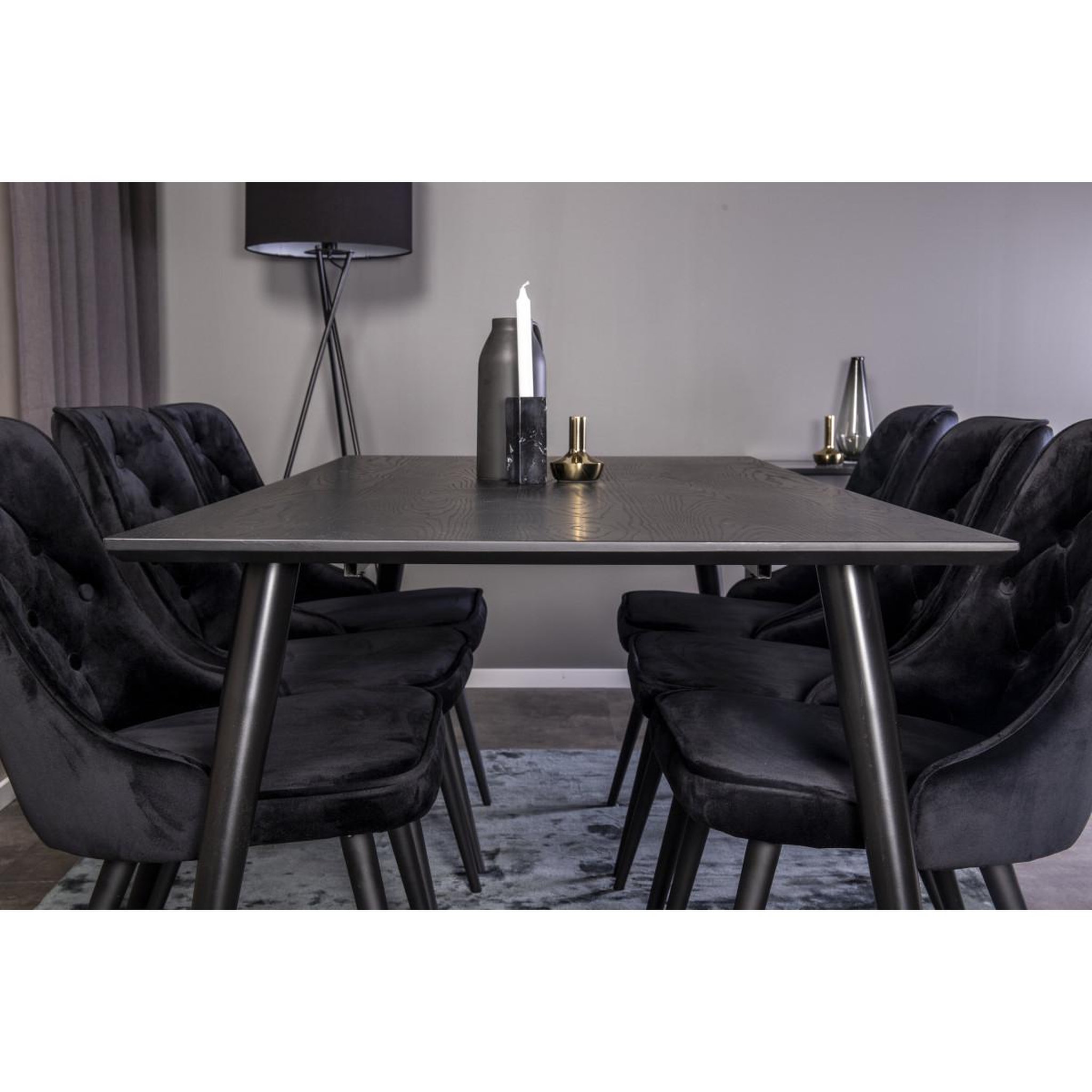 Voir la diapositive 6 : Paris Prix Ensemble table à manger & 6 chaises  dipp & deluxe  180cm noir & or