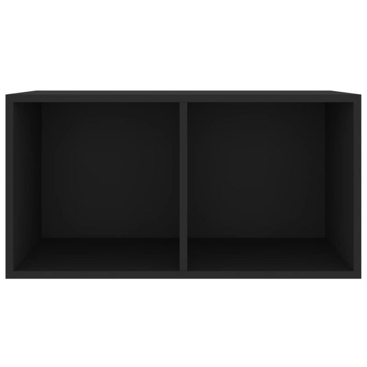 VIDAXL Boîte de rangement de vinyles Noir 71x34x36cm Bois d'ingenierie
