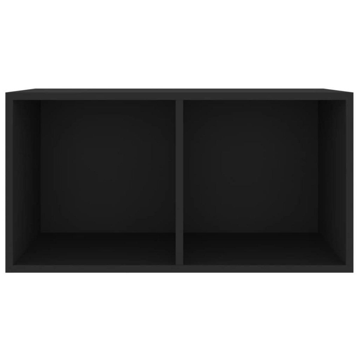 VIDAXL Boîte de rangement de vinyles Noir 71x34x36cm Bois d'ingenierie