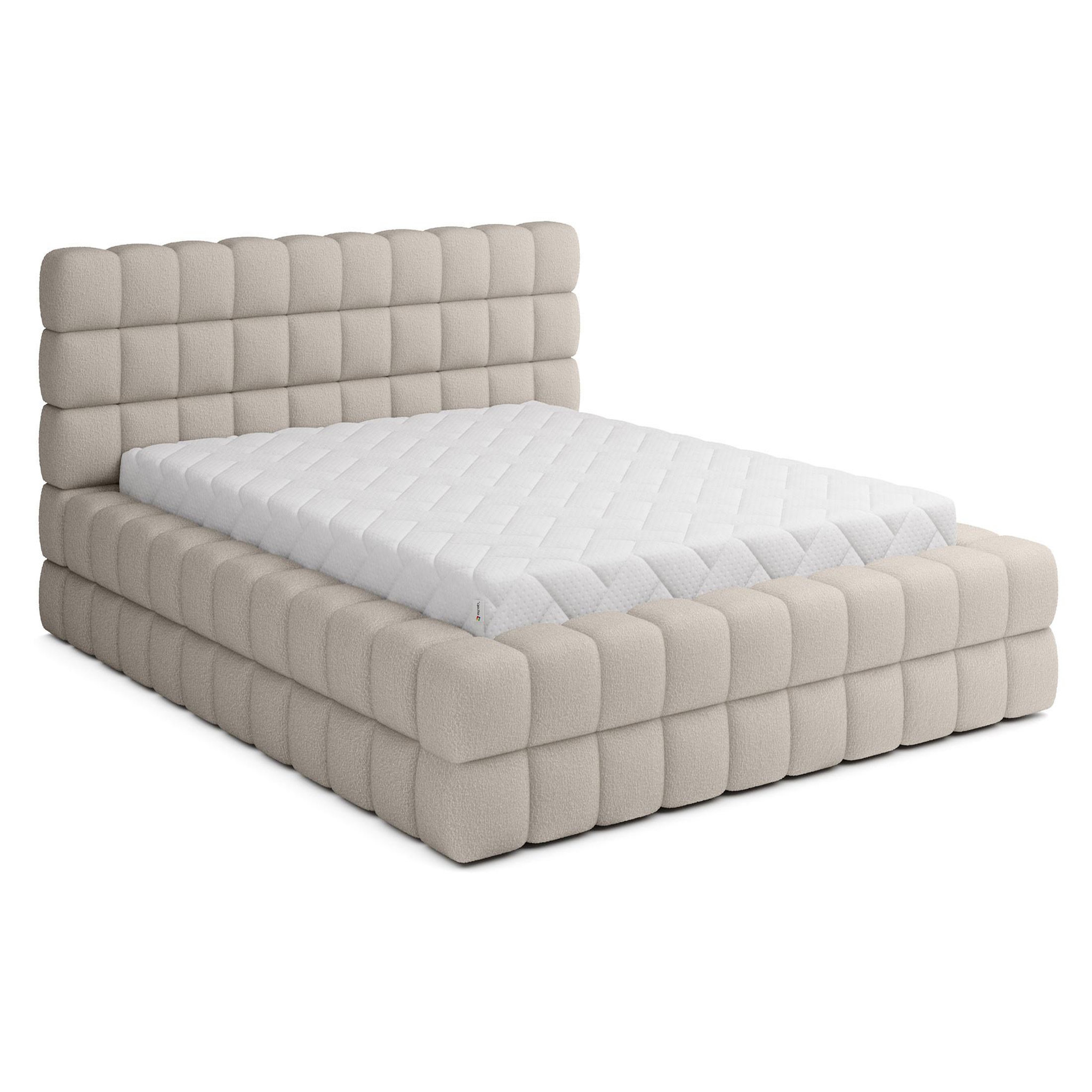 Voir la diapositive 1 : BEST MOBILIER Kingston - lit coffre - 180x200 - sommier inclus - en tissu bouclette