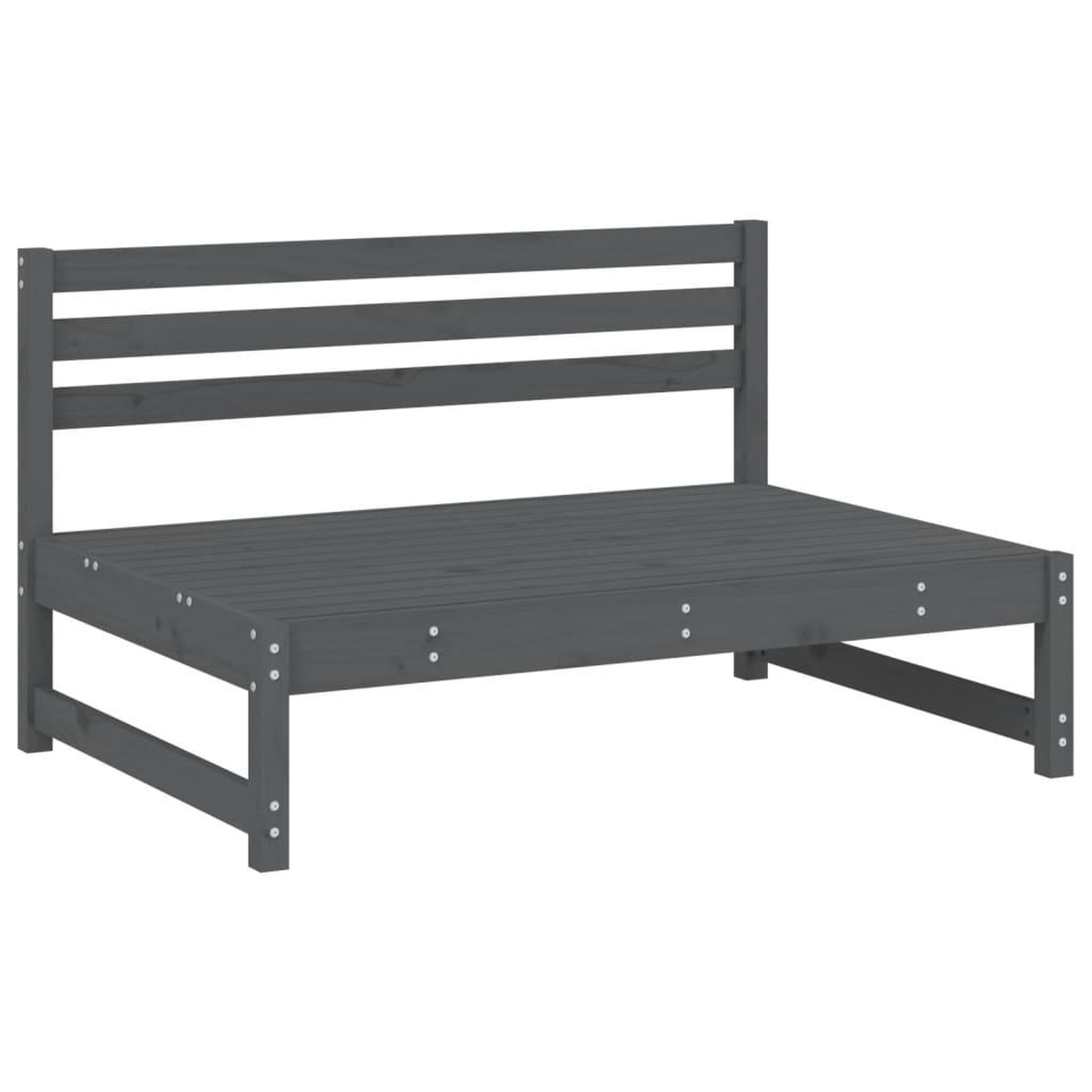 Voir la diapositive 4 : VIDAXL Salon de jardin 2 pcs gris bois massif de pin