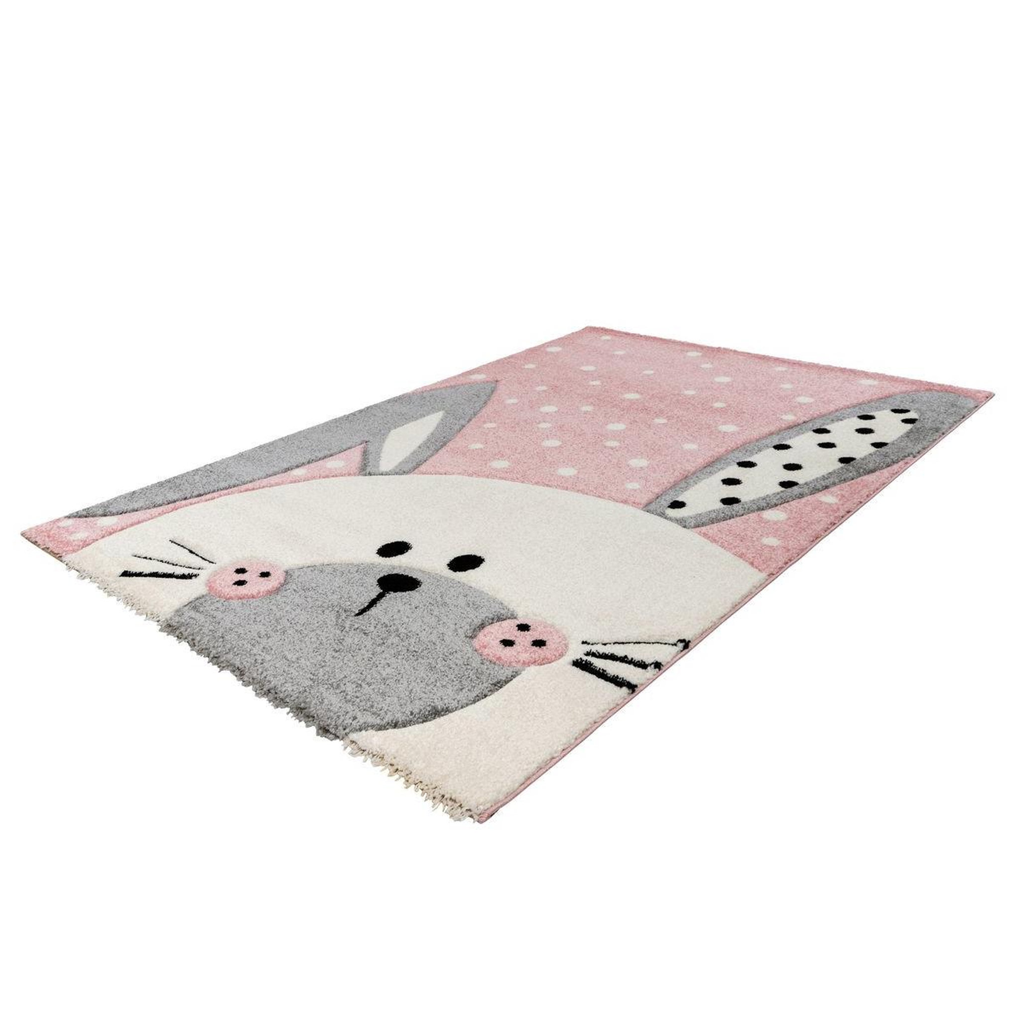 Voir la diapositive 4 : Paris Prix Tapis de Chambre Enfant Lapin  Caiguna  Rose