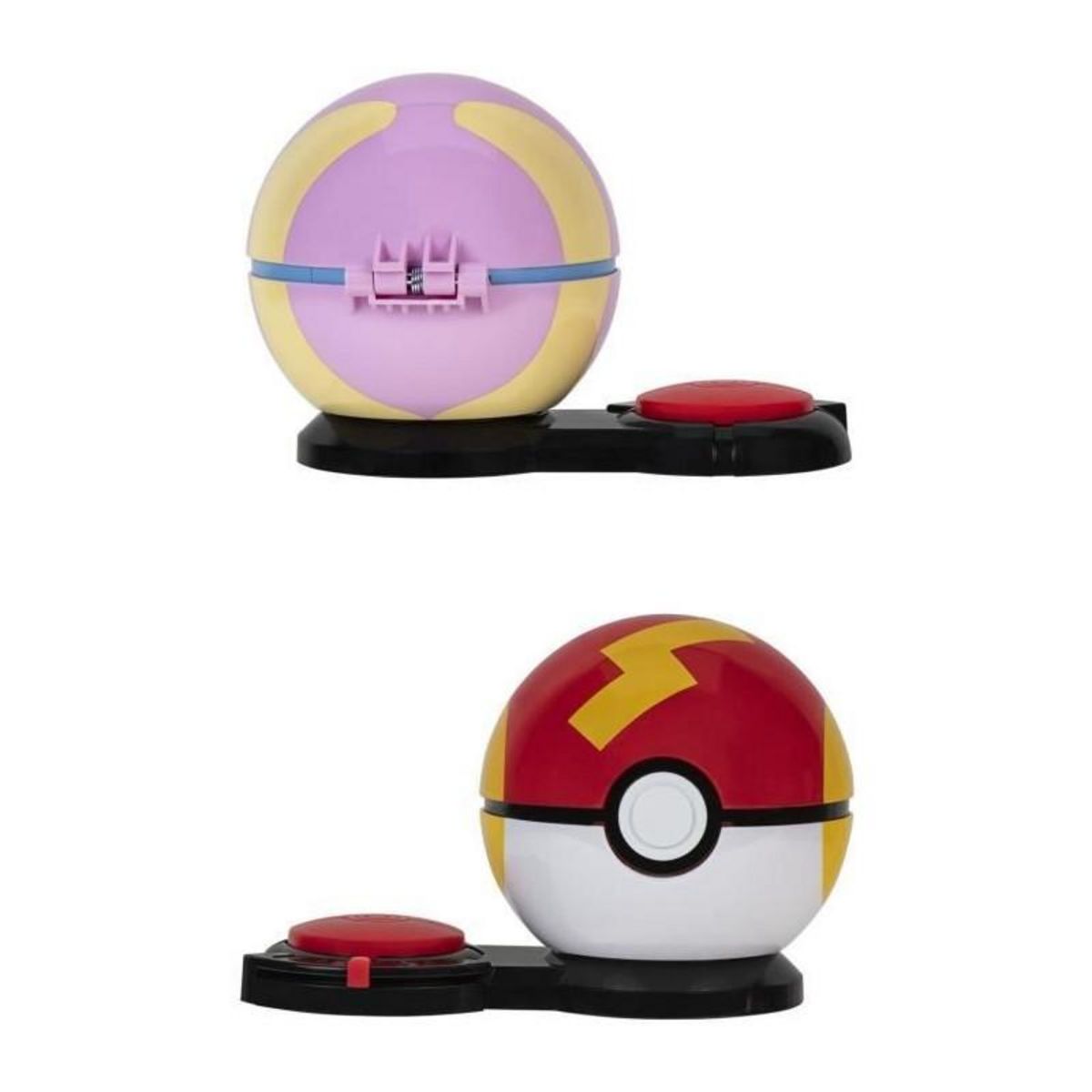 BANDAI 2 Poké Balls avec leur Pokémon et 6 disques d'attaques - BANDAI - Pokémon - Poké Ball attaque surprise Pikachu vs Arcko - Je