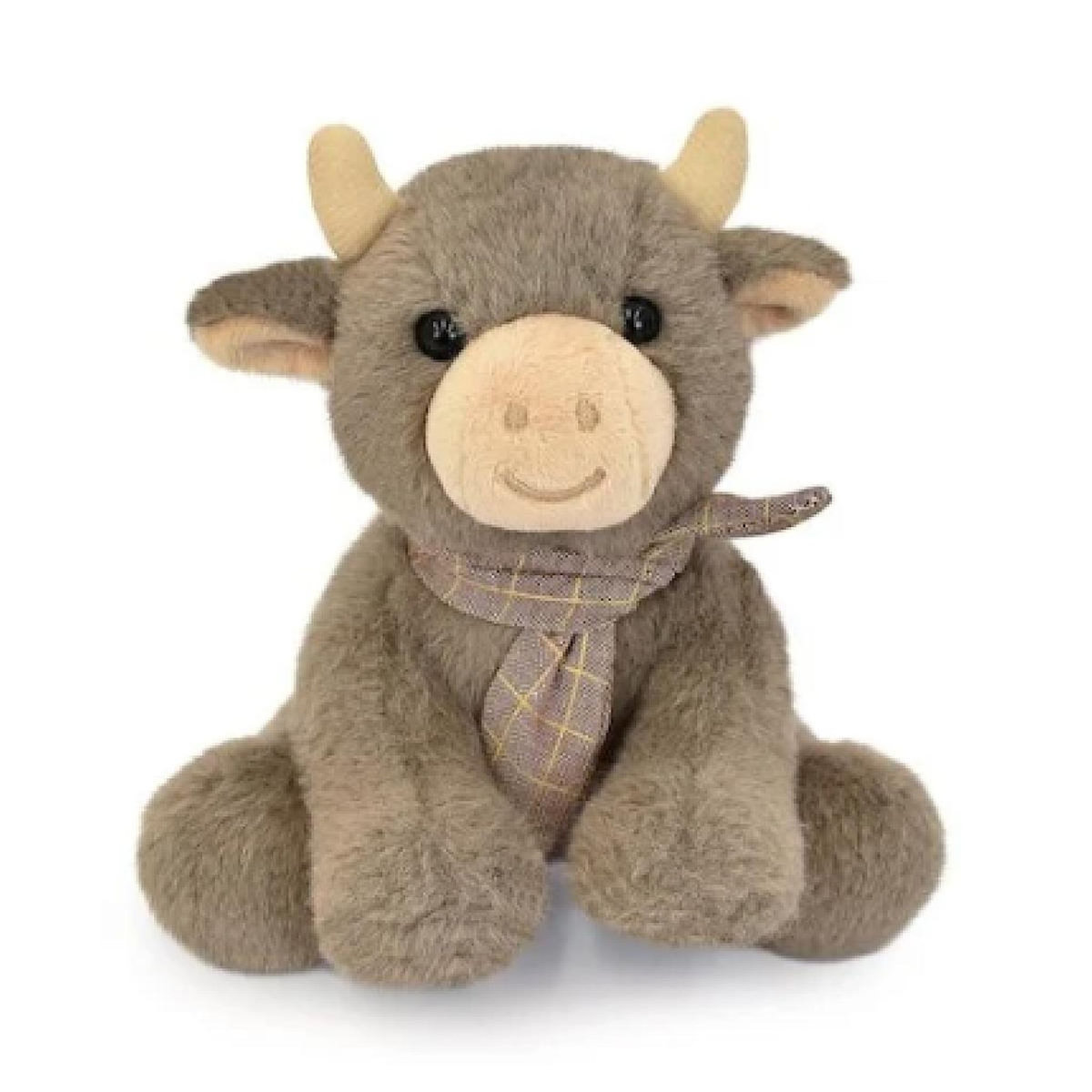 Histoire D'Ours Peluche petite vache foulard Marron
