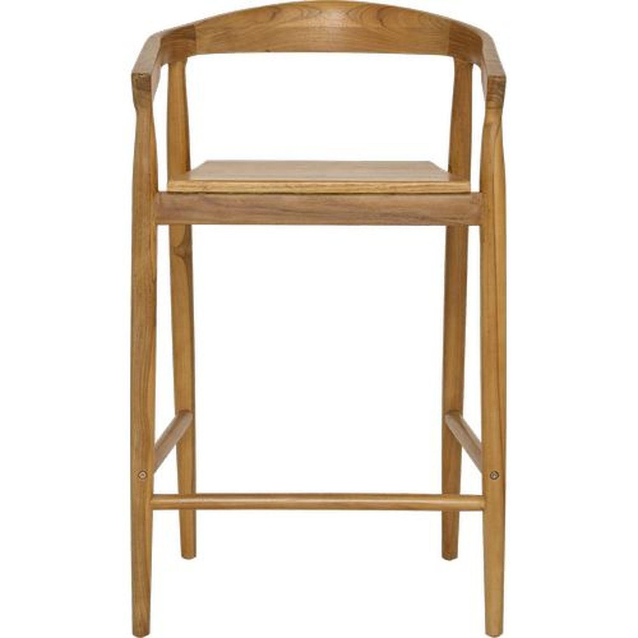 Voir la diapositive 2 : TOILINUX Lot de 2 tabourets de bar en teck naturel miyako - marron