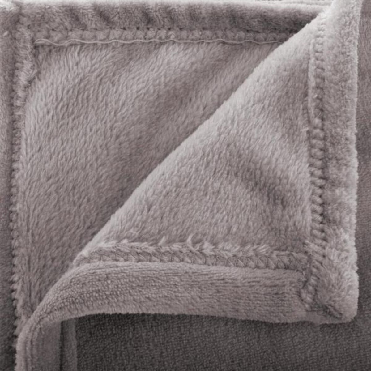 ATMOSPHERA Plaid Doux Uni  Flanel  125x150cm Gris