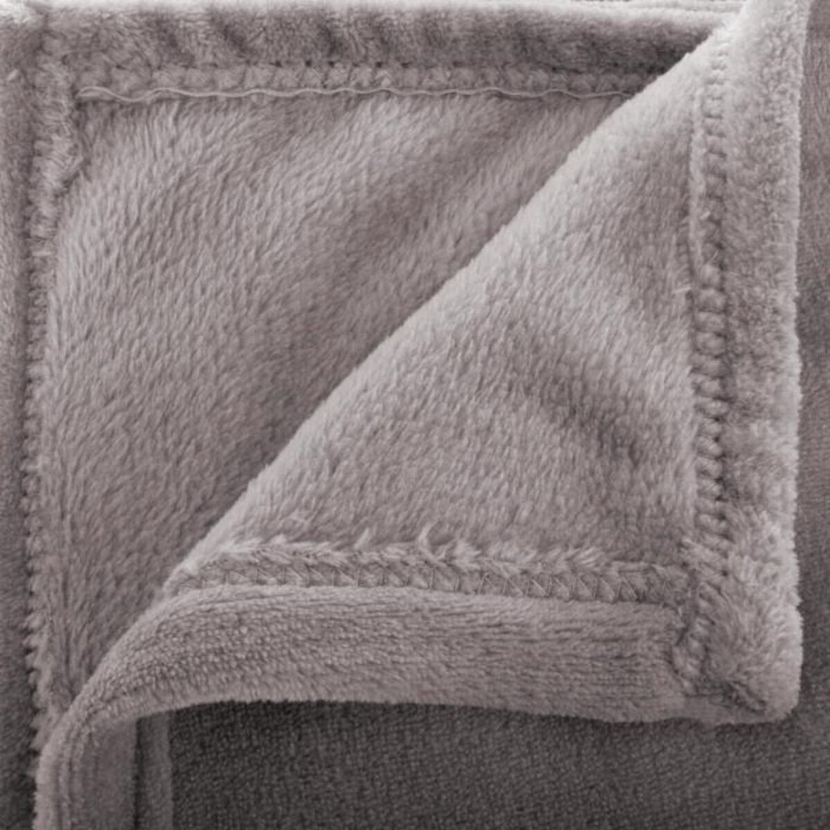 ATMOSPHERA Plaid Doux Uni  Flanel  125x150cm Gris