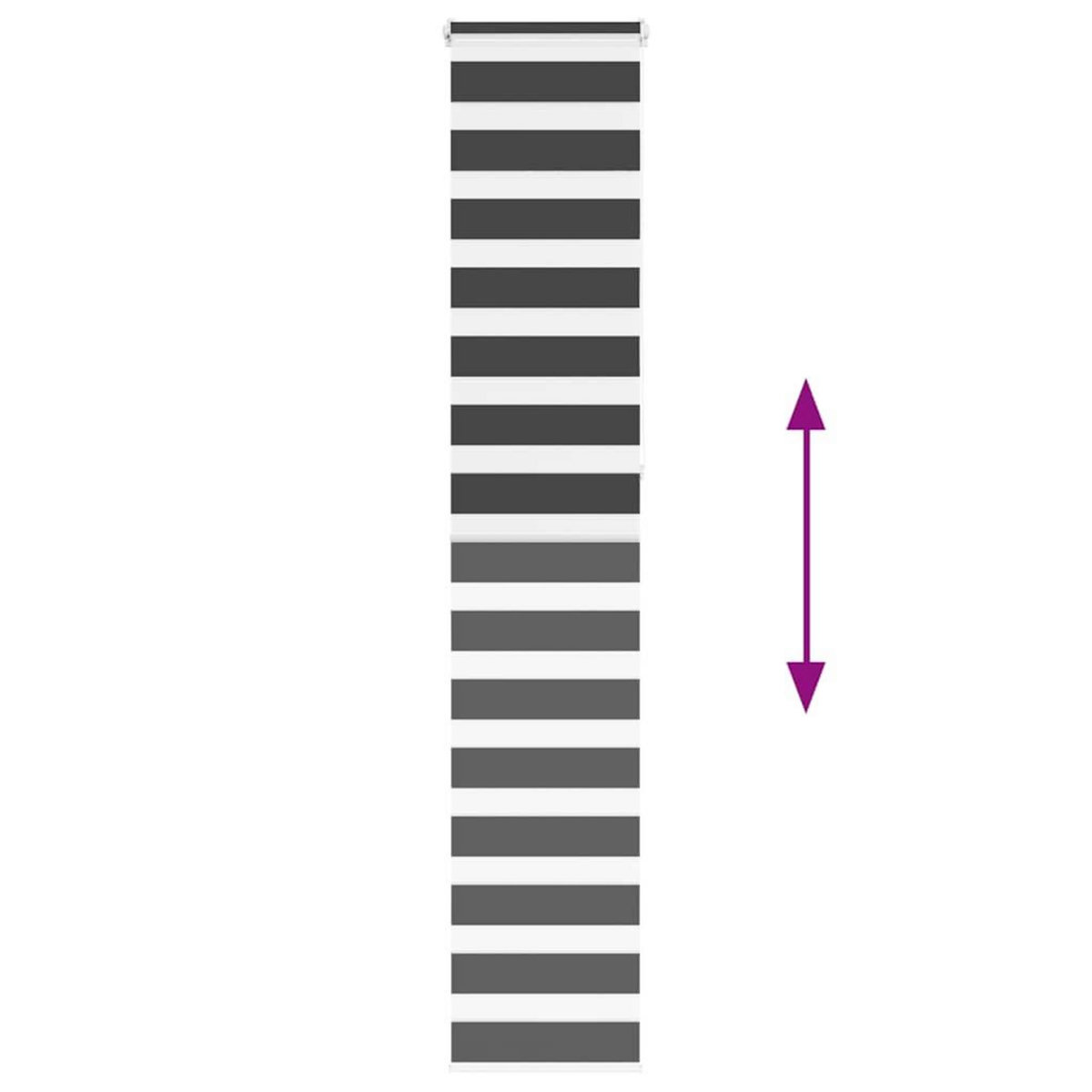 VIDAXL Store zebre noir 45x230 cm largeur du tissu 40,9 cm polyester