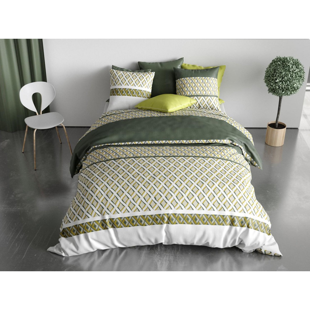 ATELIER DU COTON Parure housse de couette 100% coton 57 fils nayaa