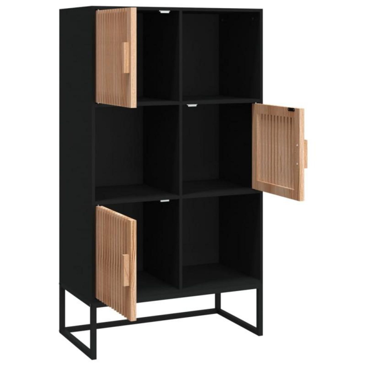 VIDAXL Buffet haut noir 70x35x125 cm bois d ingénierie