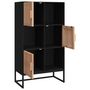 Voir la diapositive 4 : VIDAXL Buffet haut noir 70x35x125 cm bois d ingénierie