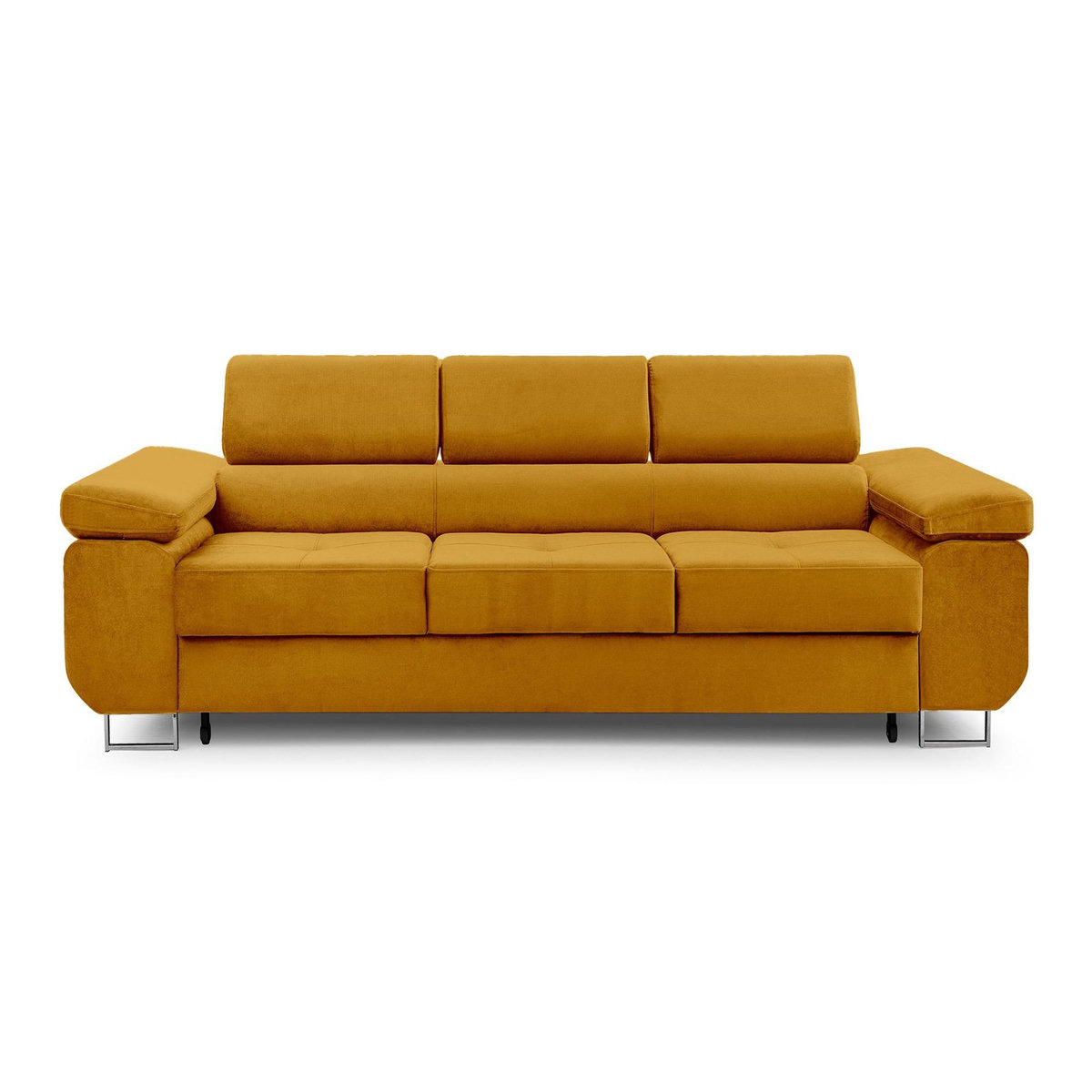 BEST MOBILIER Pablo - canapé 3 places - convertible avec têtières réglables - en velours