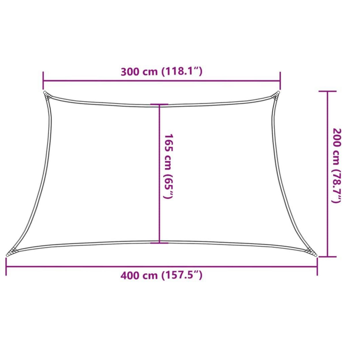 VIDAXL Voile d'ombrage 160 g/m^2 Marron 3/4x2 m PEHD