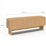 Voir la diapositive 5 : ID MARKET Meuble TV 140 cm CAPUCINE 3 portes façon hêtre design arrondi