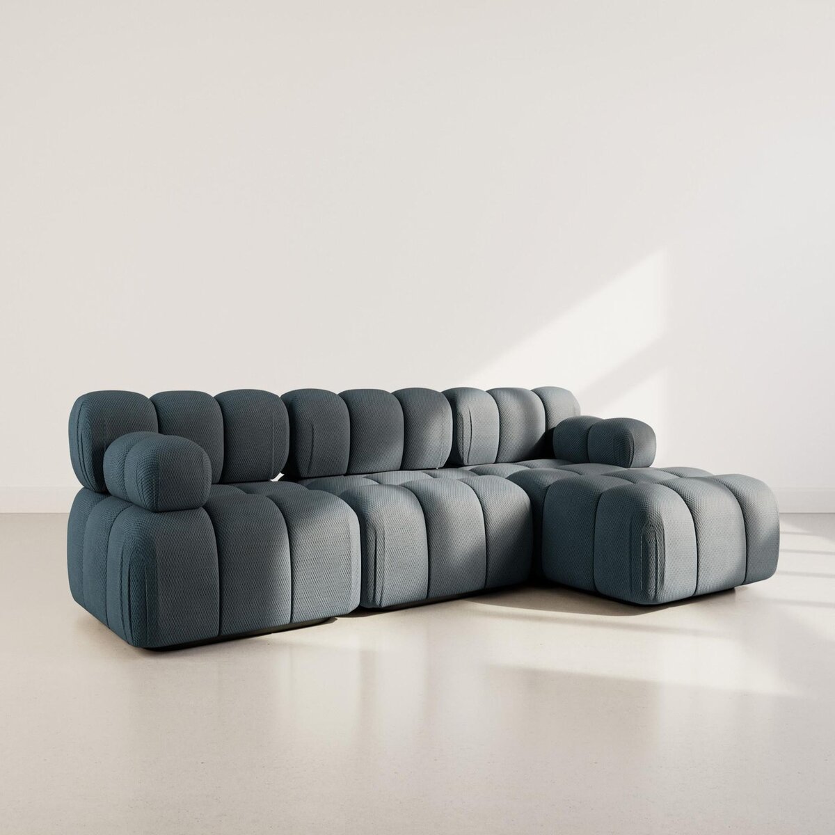 LISA DESIGN Ruby - canapé modulable d'angle droit 4 places en velours texturé