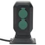 Voir la diapositive 2 : VIDAXL Prise d'exterieur avec piquet a 2 voies noir vert 15,5x11x24 cm