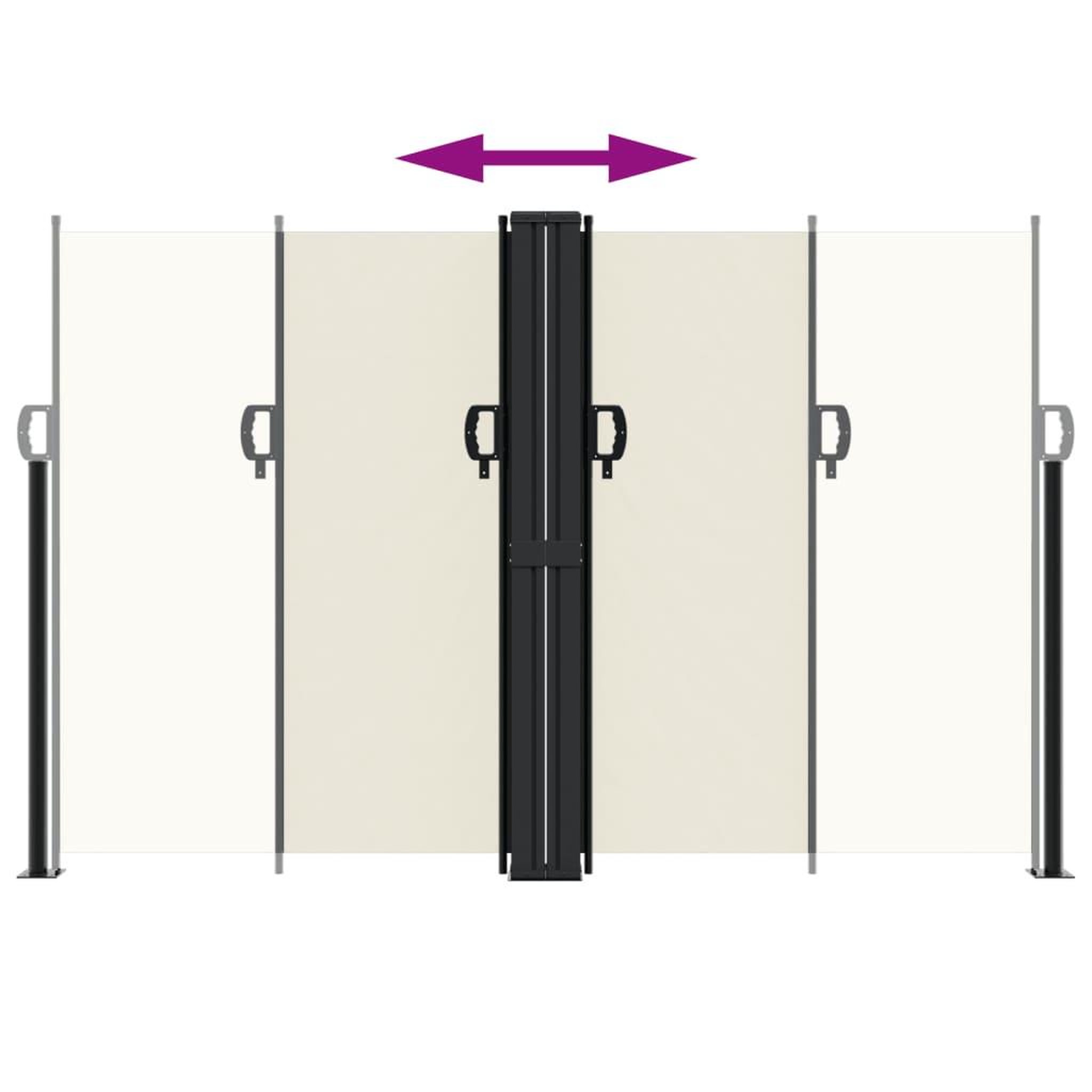 Voir la diapositive 5 : VIDAXL Auvent lateral retractable creme 160x600 cm