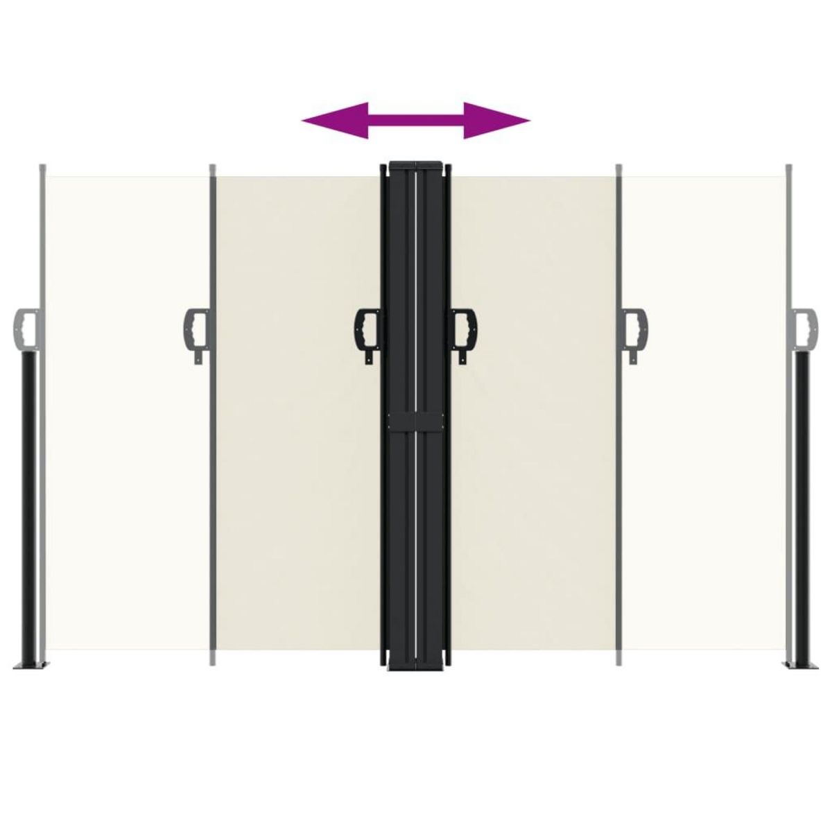 VIDAXL Auvent lateral retractable creme 160x600 cm