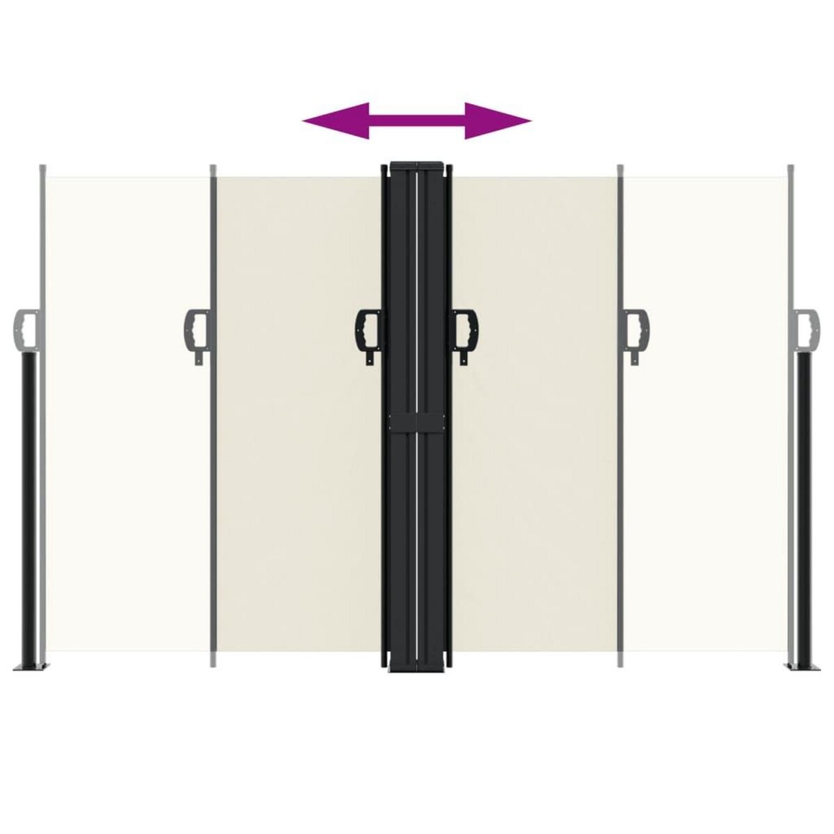 VIDAXL Auvent lateral retractable creme 160x600 cm