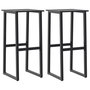 Voir la diapositive 2 : VIDAXL Tabourets de bar lot de 2 noir acier enduit de poudre