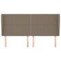 Voir la diapositive 3 : VIDAXL Tete de lit avec oreilles Taupe 203x23x118/128 cm Tissu