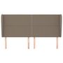 Voir la diapositive 3 : VIDAXL Tete de lit avec oreilles Taupe 203x23x118/128 cm Tissu
