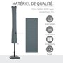 Voir la diapositive 5 : OUTSUNNY Housse de protection imperméable pour parasol droit avec fermeture éclair et cordon de serrage gris