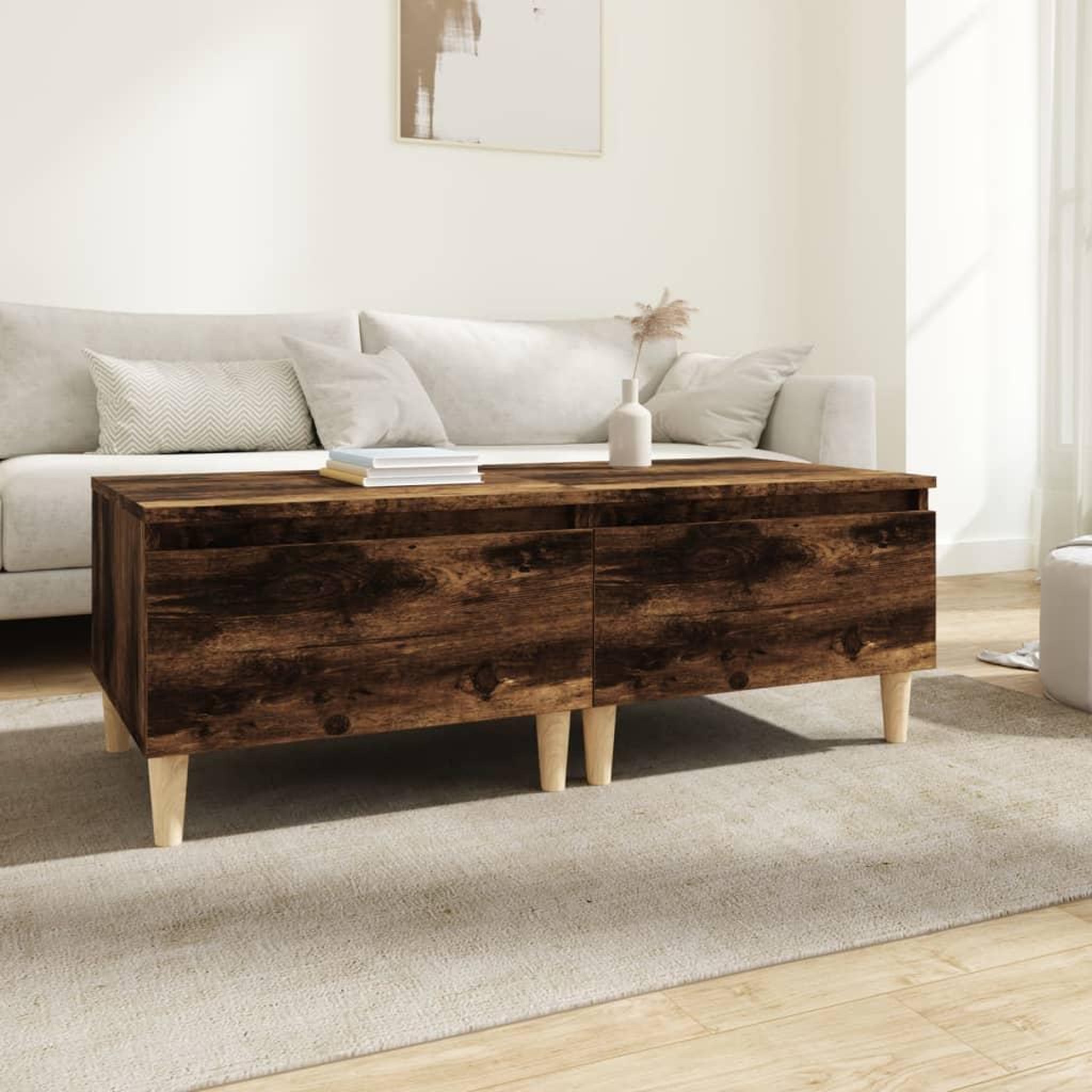 Voir la diapositive 1 : VIDAXL Tables d'appoint 2 pcs Chene fume 50x46x35 cm Bois ingenierie