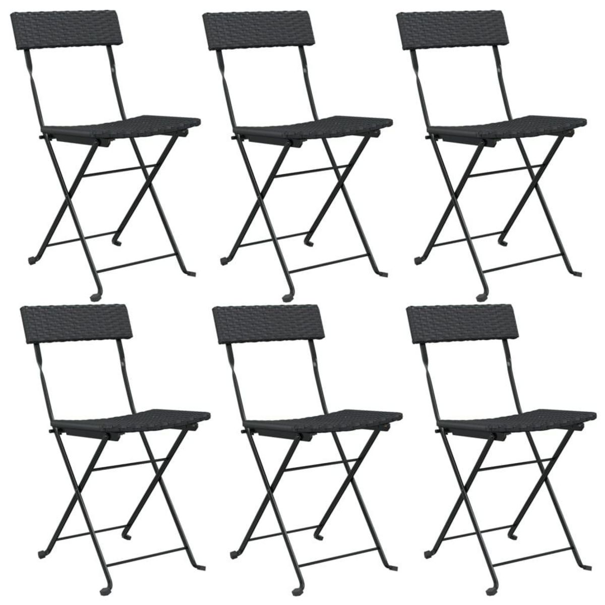VIDAXL Chaises de bistrot pliantes lot de 6 Noir Resine tressee acier