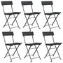 Voir la diapositive 2 : VIDAXL Chaises de bistrot pliantes lot de 6 Noir Resine tressee acier